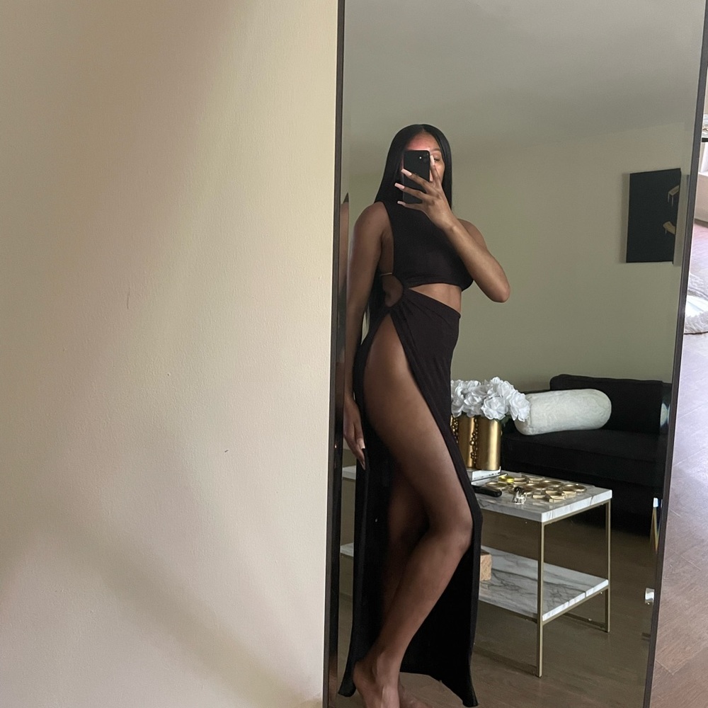 High Slit Shoulder Dress